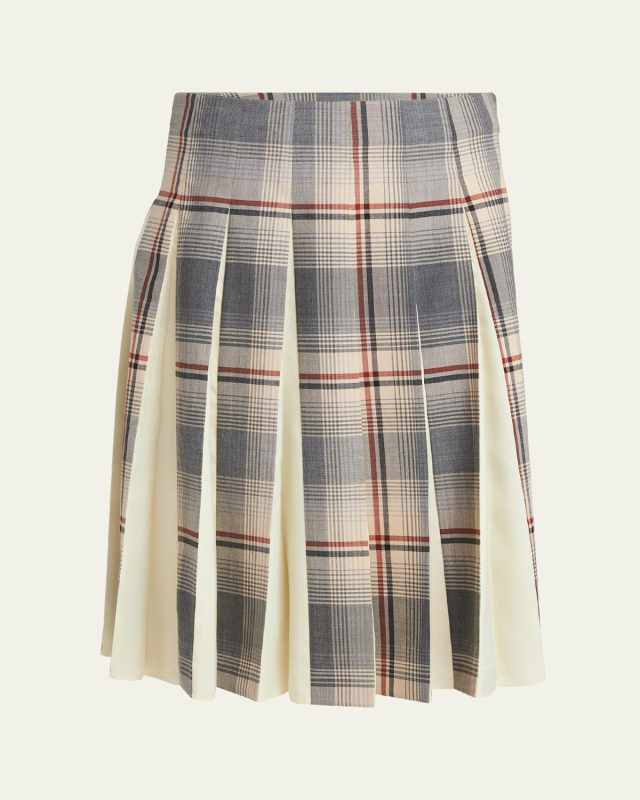 Plaid Pleated Skirt