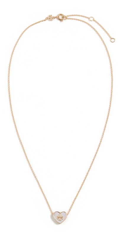 Tory Burch Kira Heart Pendant Necklace Tory Gold/Mother of Pearl