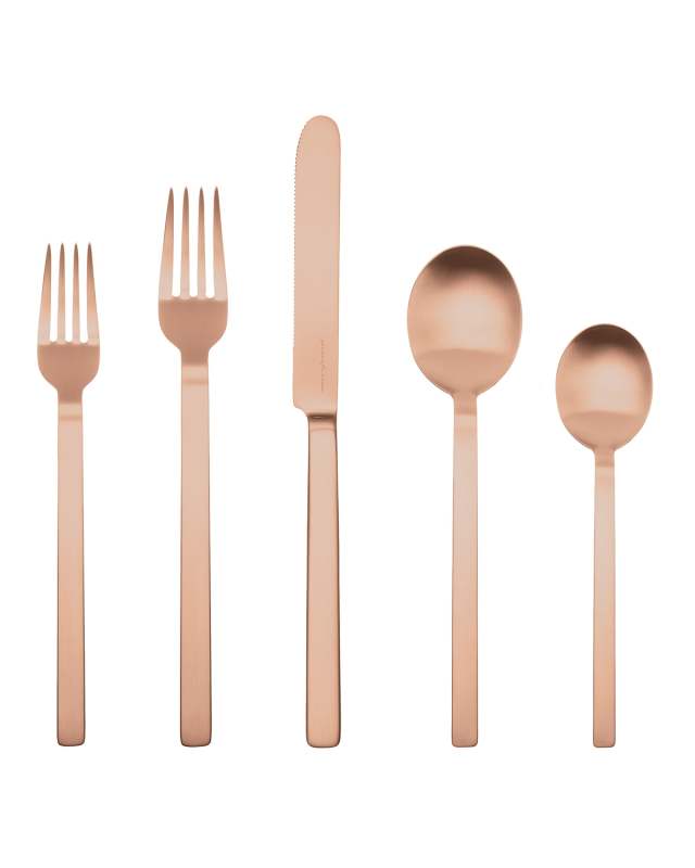 Stile Ice Oro Nero 5-Piece Flatware Set