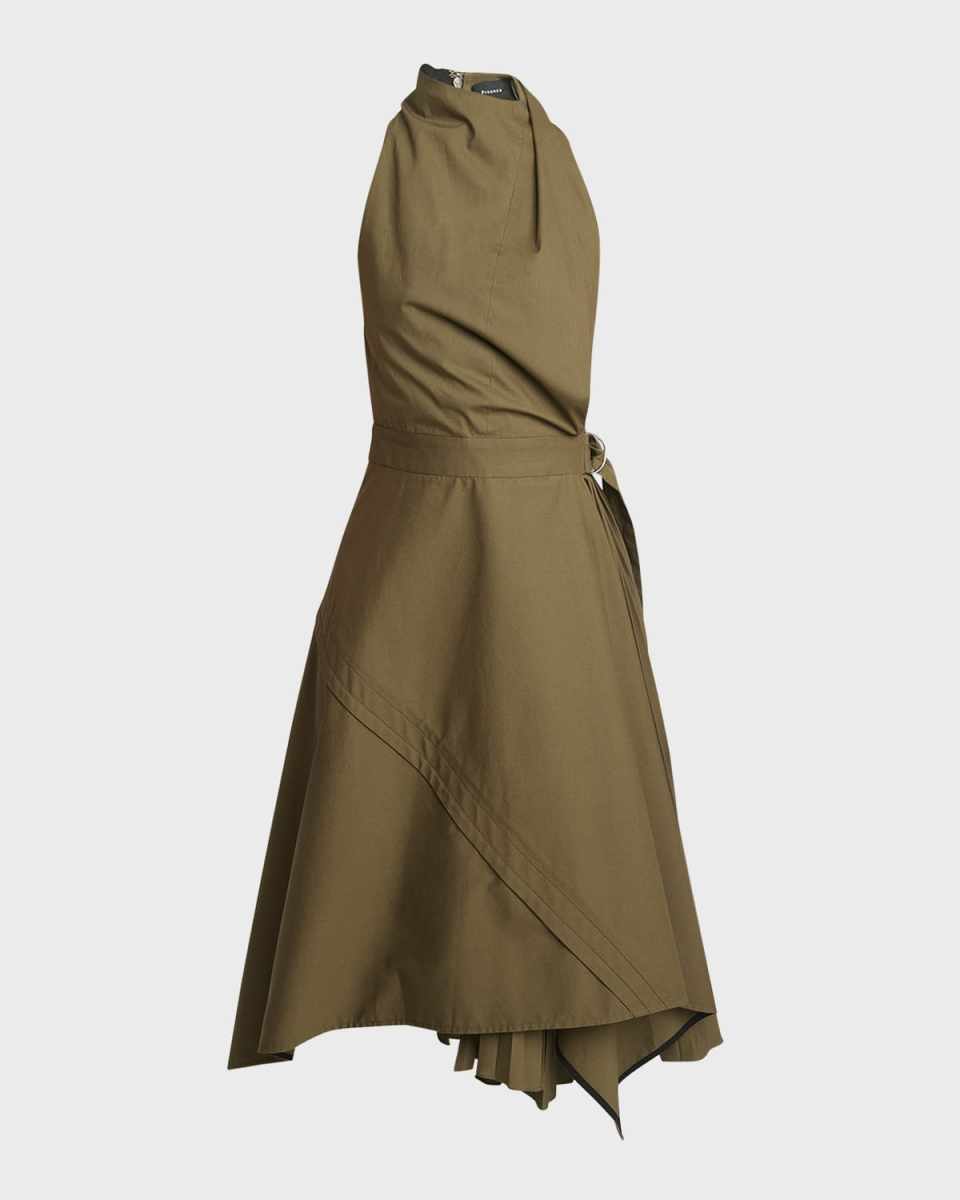 Yoko Compact Poplin Asymmetric Dress