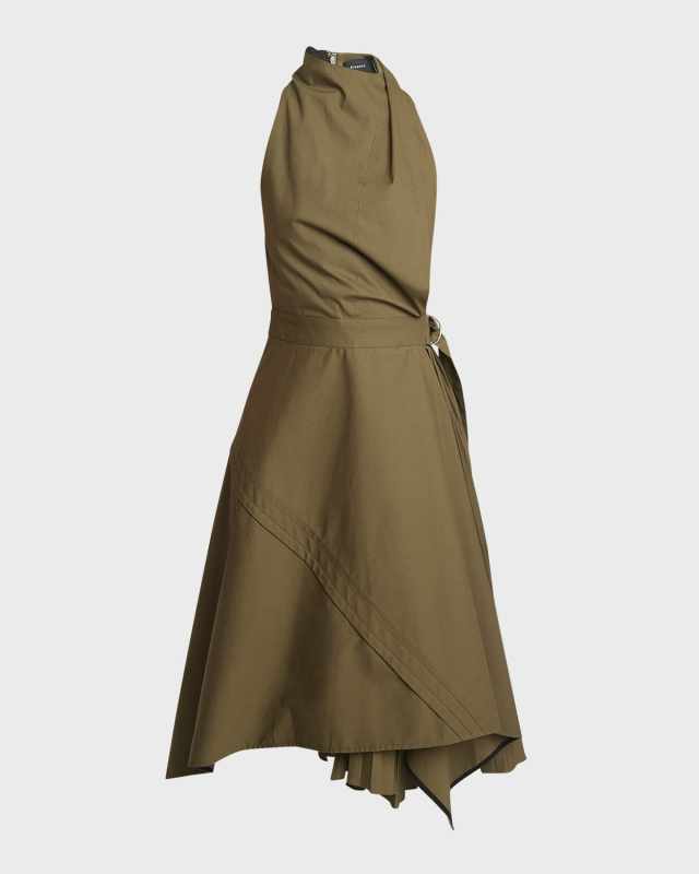 Yoko Compact Poplin Asymmetric Dress