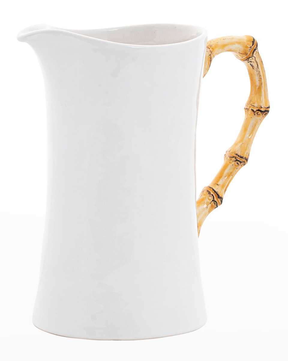 Bamboo Ceramic Large Pitcher - Natural