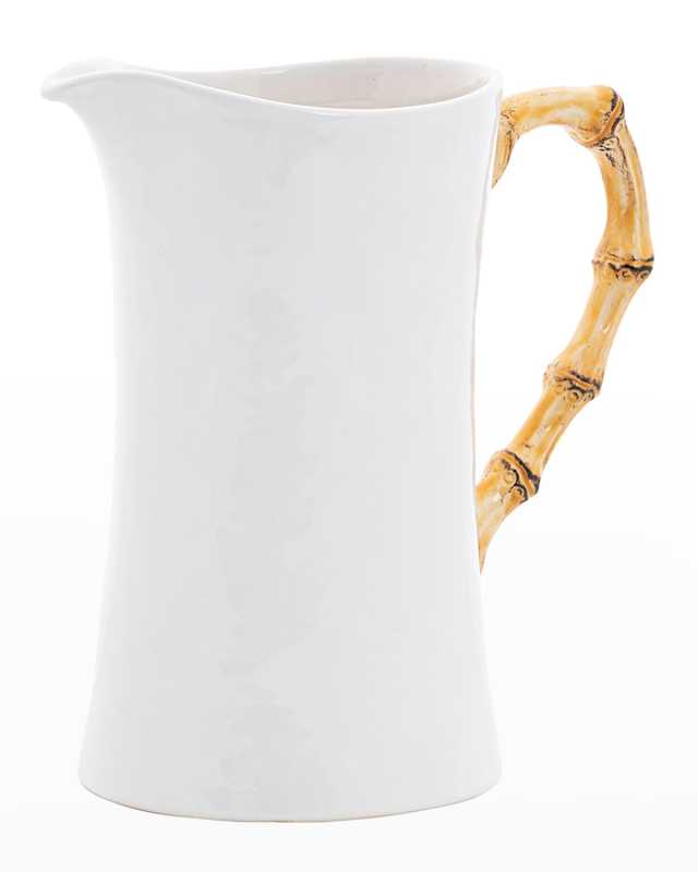 Bamboo Ceramic Large Pitcher - Natural