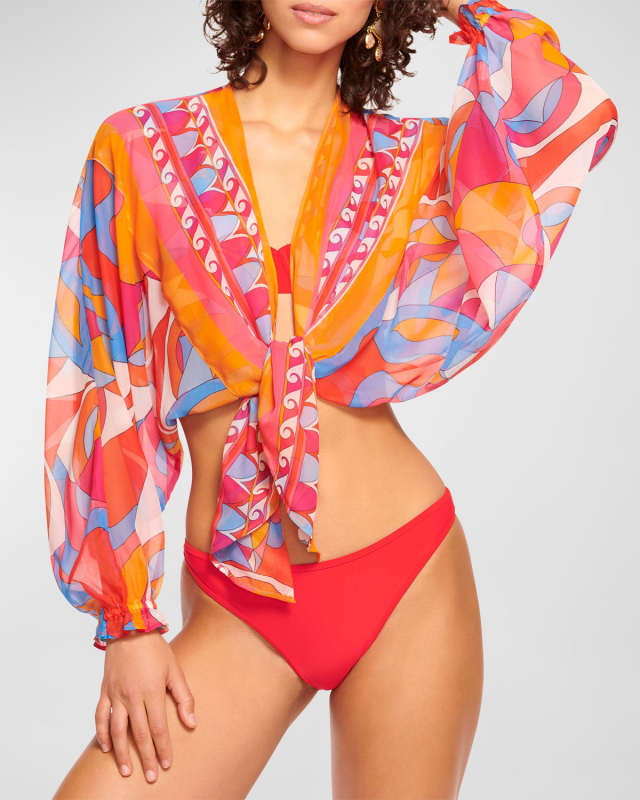Izora Semi-Sheer Cropped Blous