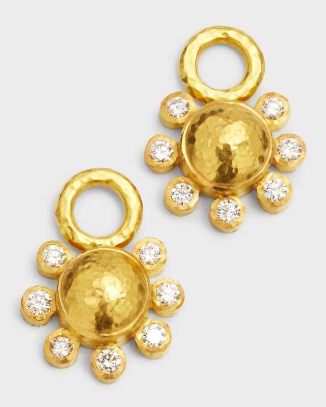 19k Diamond Domed Earring Charms
