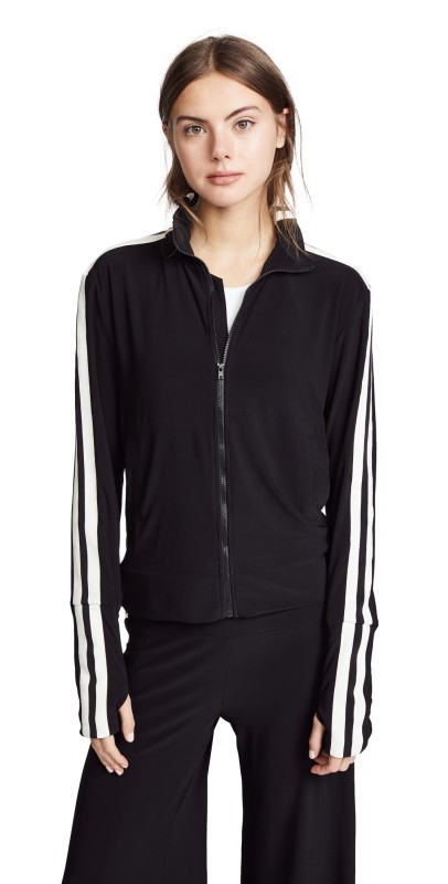 Norma Kamaliidetripe Turtle Track Jacket Black/Engineeredtripe