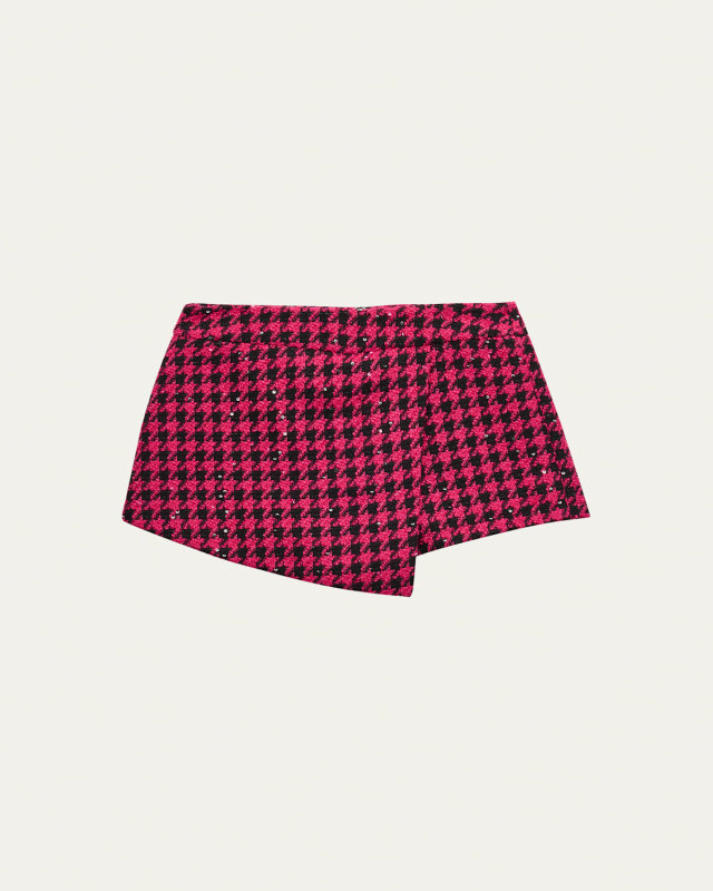 Girl's Kelly Houndstooth-Print Skort, Size S-XL