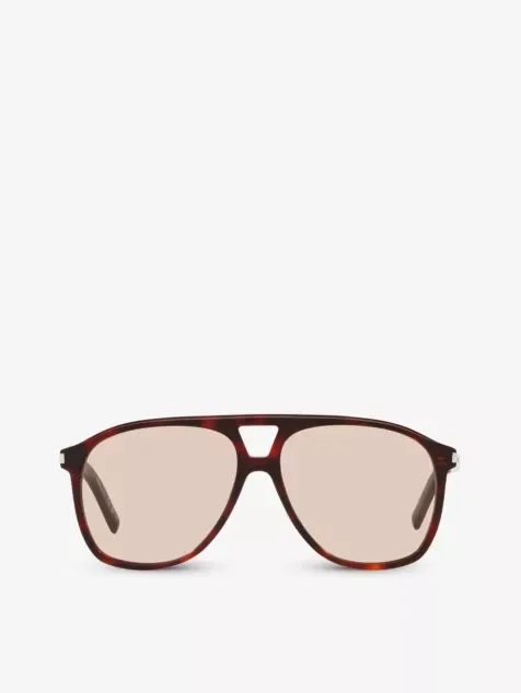 Saint Laurent SL 596 Dune rectangle-frame acetate sunglasses