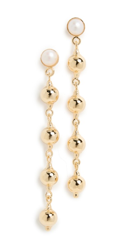 SHASHI Veronica Earrings Gold/Pearl