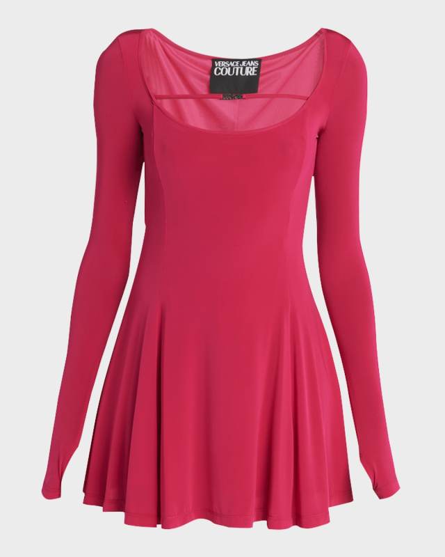 Long-Sleeve Knit Mini Dress