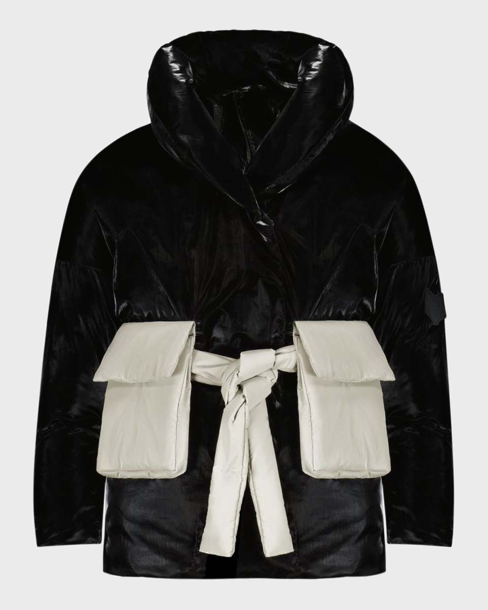 Girl's Down Coat W/ 3D Pockets, Size 2-1