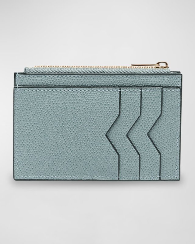 Zip Calf Leather Wallet