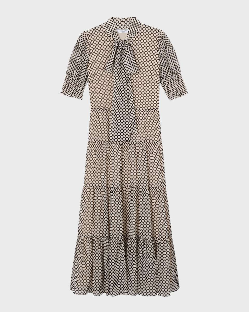 Coco Tiered Polka Dot Midi Dress