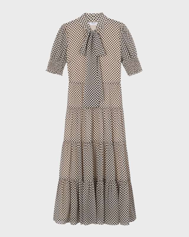 Coco Tiered Polka Dot Midi Dress