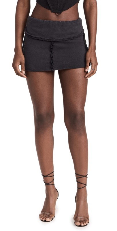 Sami Miro Vintage Fold Over Skirt Black