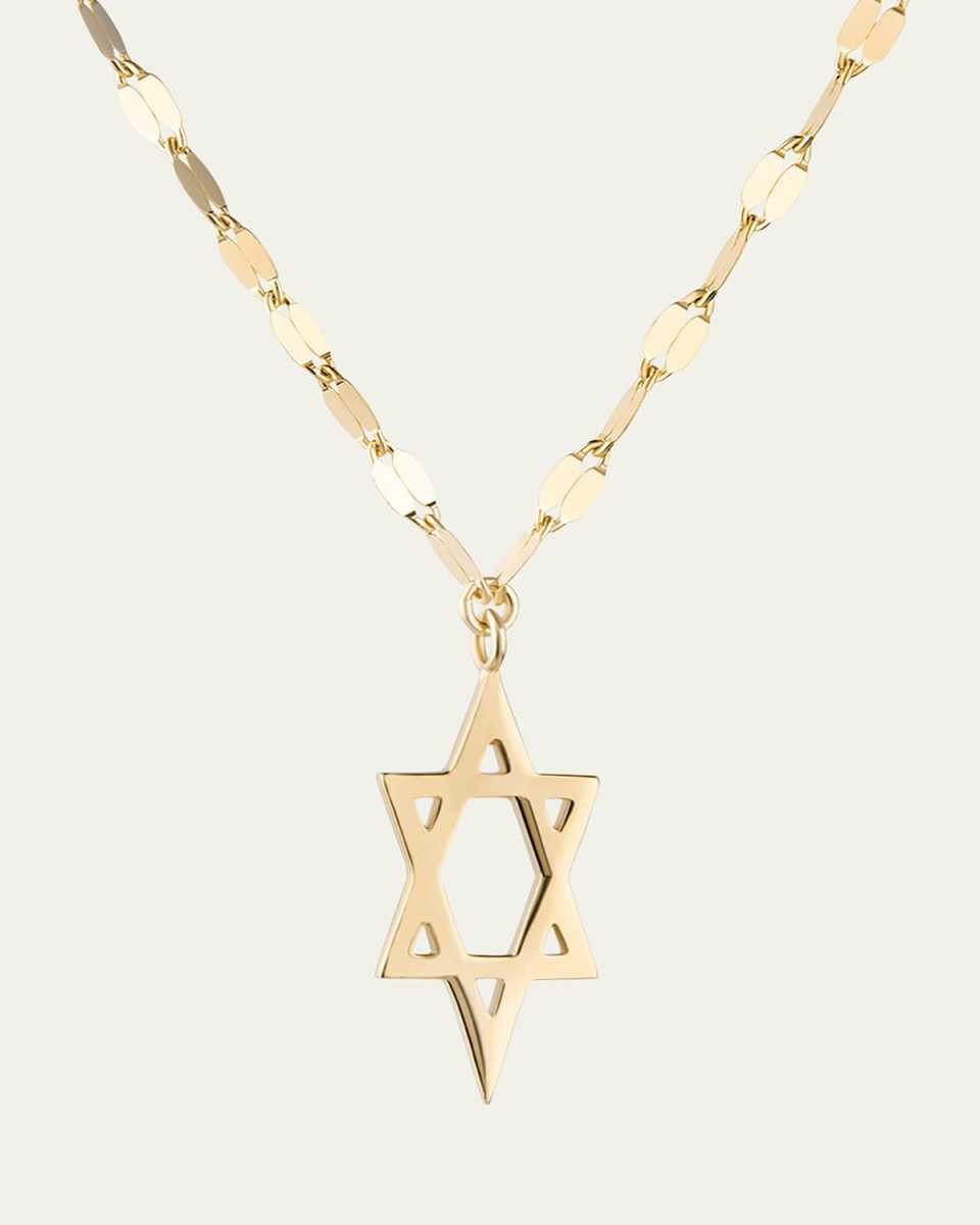Star of David Charm Necklace with Jump Ring, 16-18"L