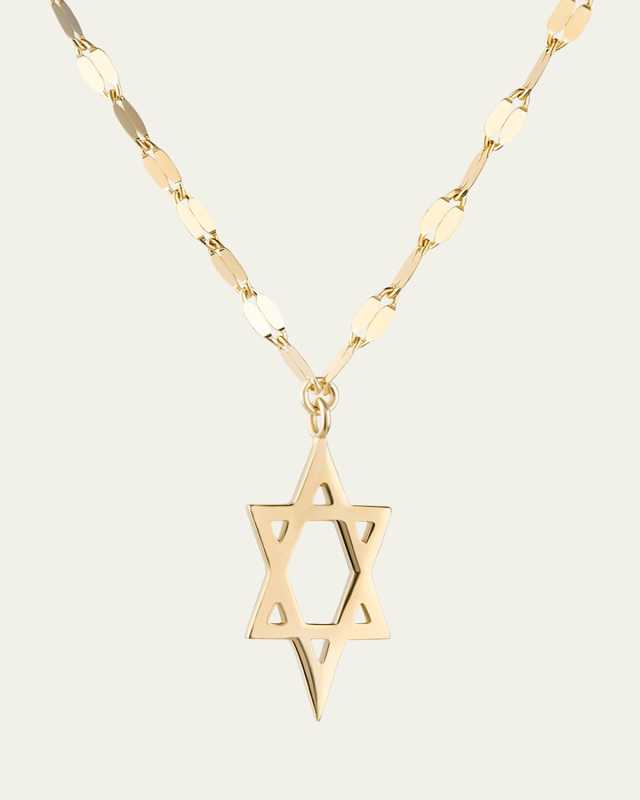 Star of David Charm Necklace with Jump Ring, 16-18"L