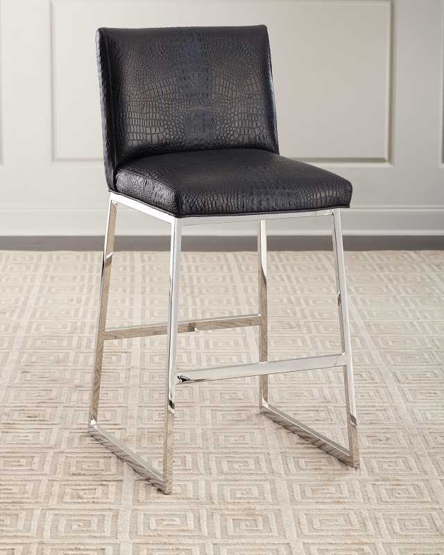Adrift Leather Bar Stool, 31"