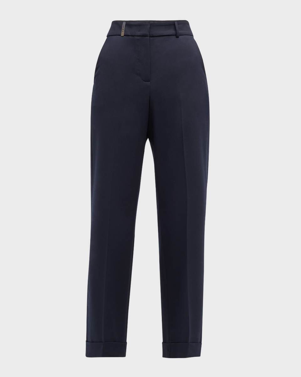 Cropped Straight-Leg Pants