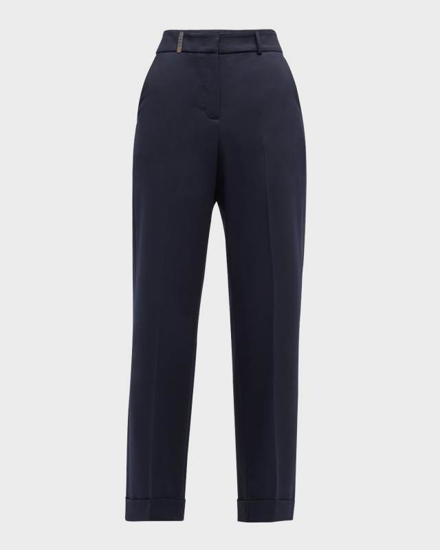Cropped Straight-Leg Pants