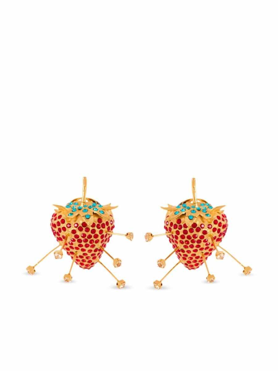 strawberry rhinestones earrings