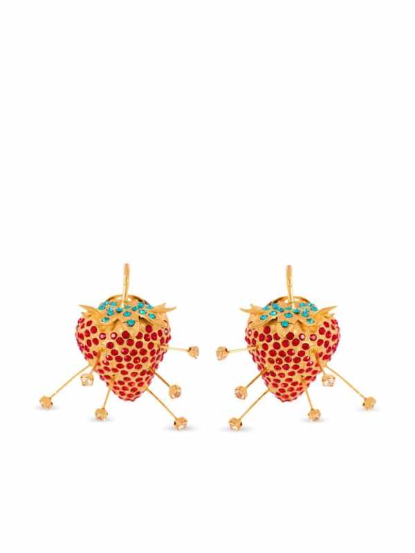 strawberry rhinestones earrings