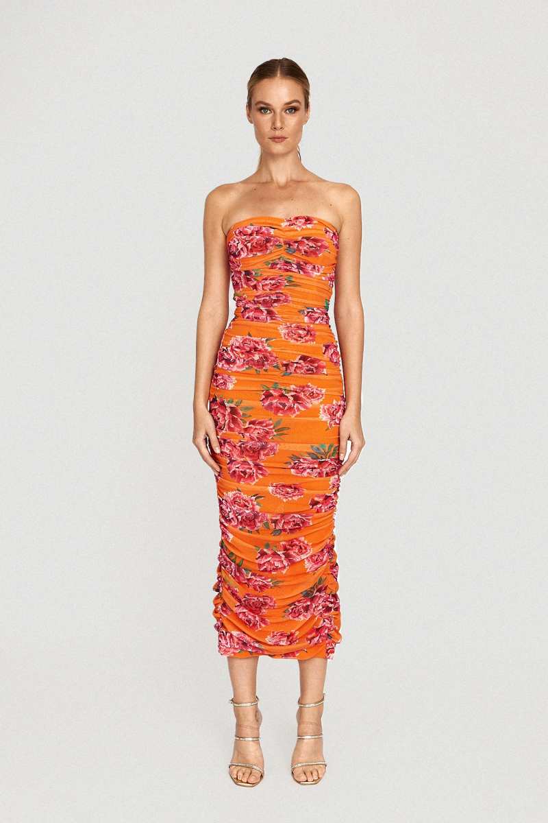 Farrah Ruched Midi Dress