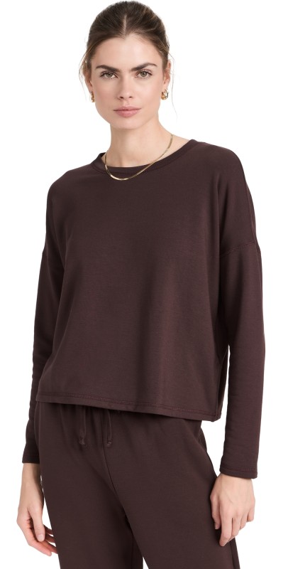 MWL by Madewell Superbrushed Easygoing Sweatshirt Chocolate Raisin