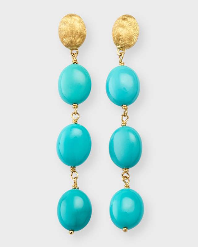 18K Yellow Gold Siviglia Turquoise Drop Earrings