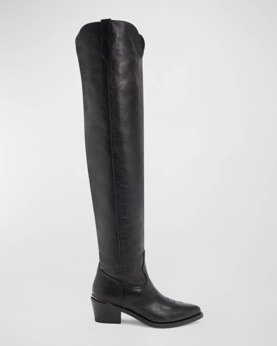 Julia Leather Over-The-Knee Western Boots