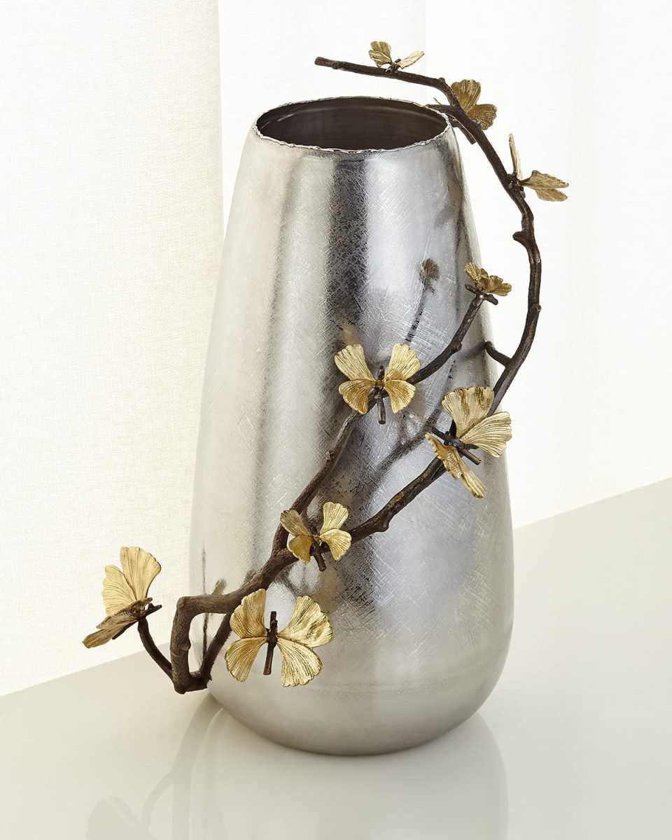Butterfly Ginkgo Centerpiece Floor Vase