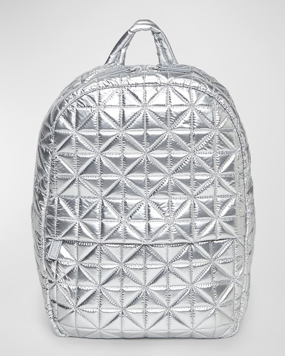 Metallic Quilted Nylon Backpack