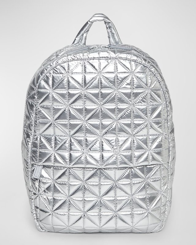 Metallic Quilted Nylon Backpack