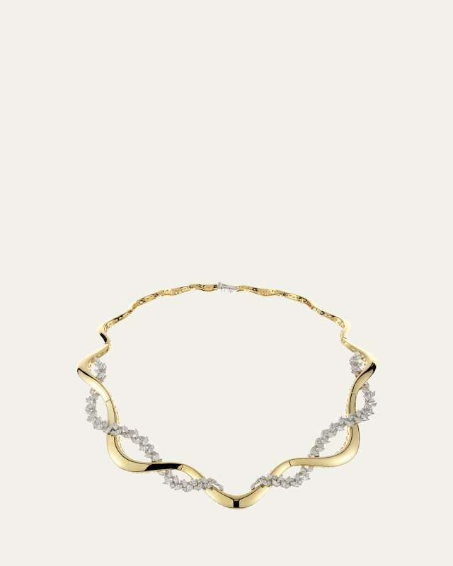 18K Yellow Gold Collar Necklace with Diamonds