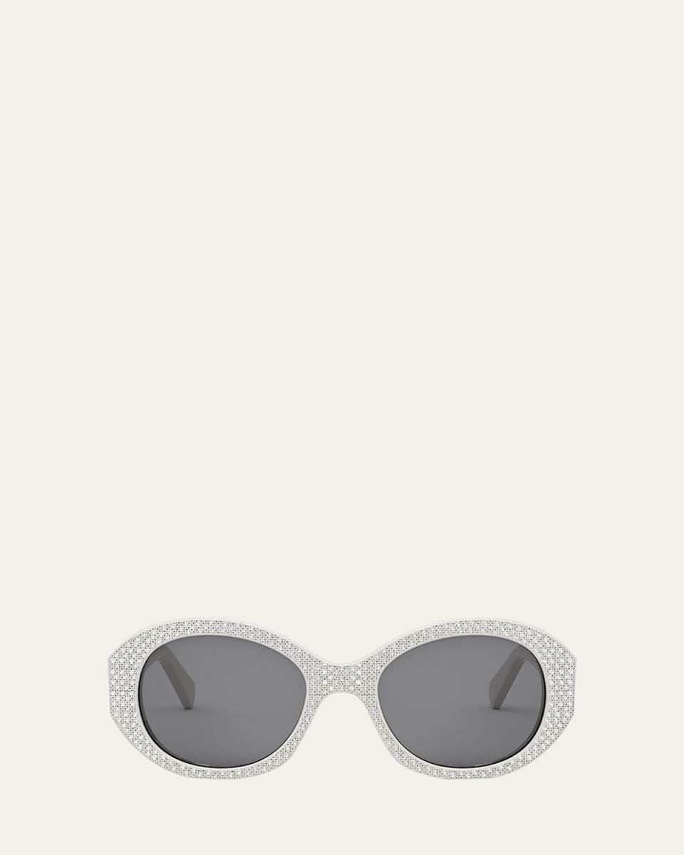 Embellished Acetate Round Sunglasses