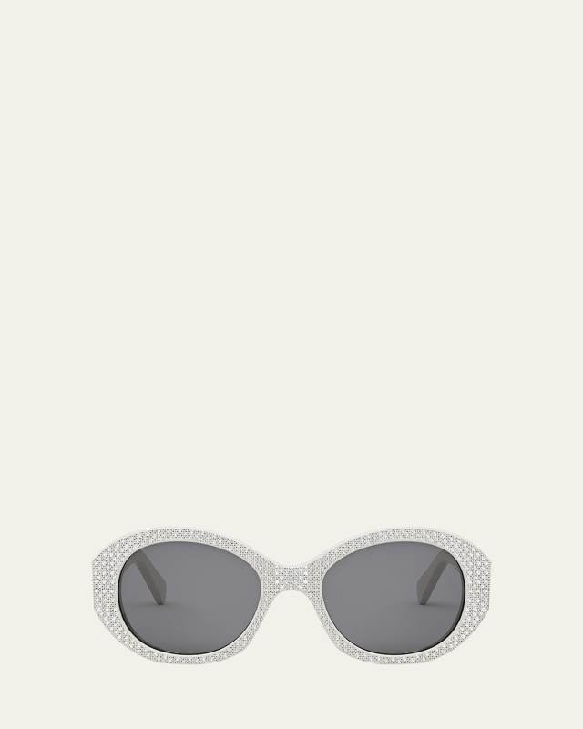 Embellished Acetate Round Sunglasses
