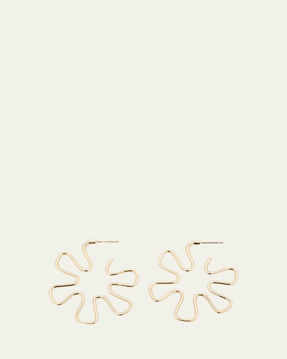 B Gold Earrings in 9K Yellow Gold