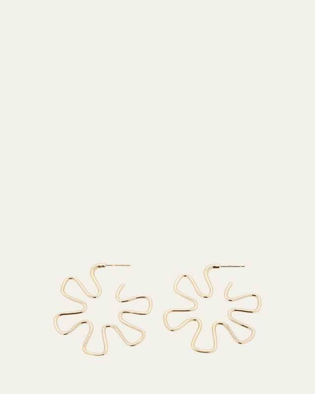 B Gold Earrings in 9K Yellow Gold