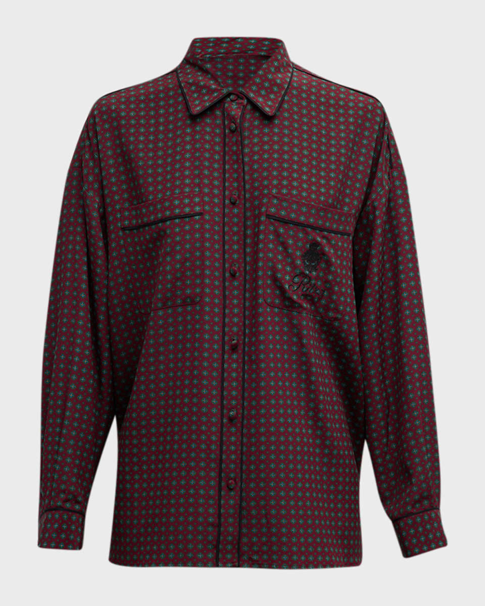 FRAME x Ritz Paris Printed Silk Button-Front Shirt