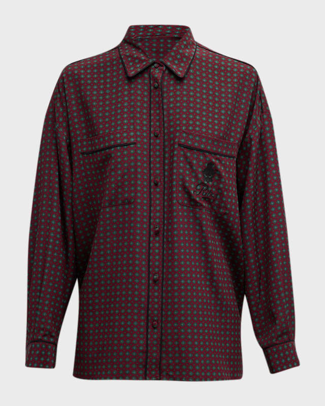 FRAME x Ritz Paris Printed Silk Button-Front Shirt
