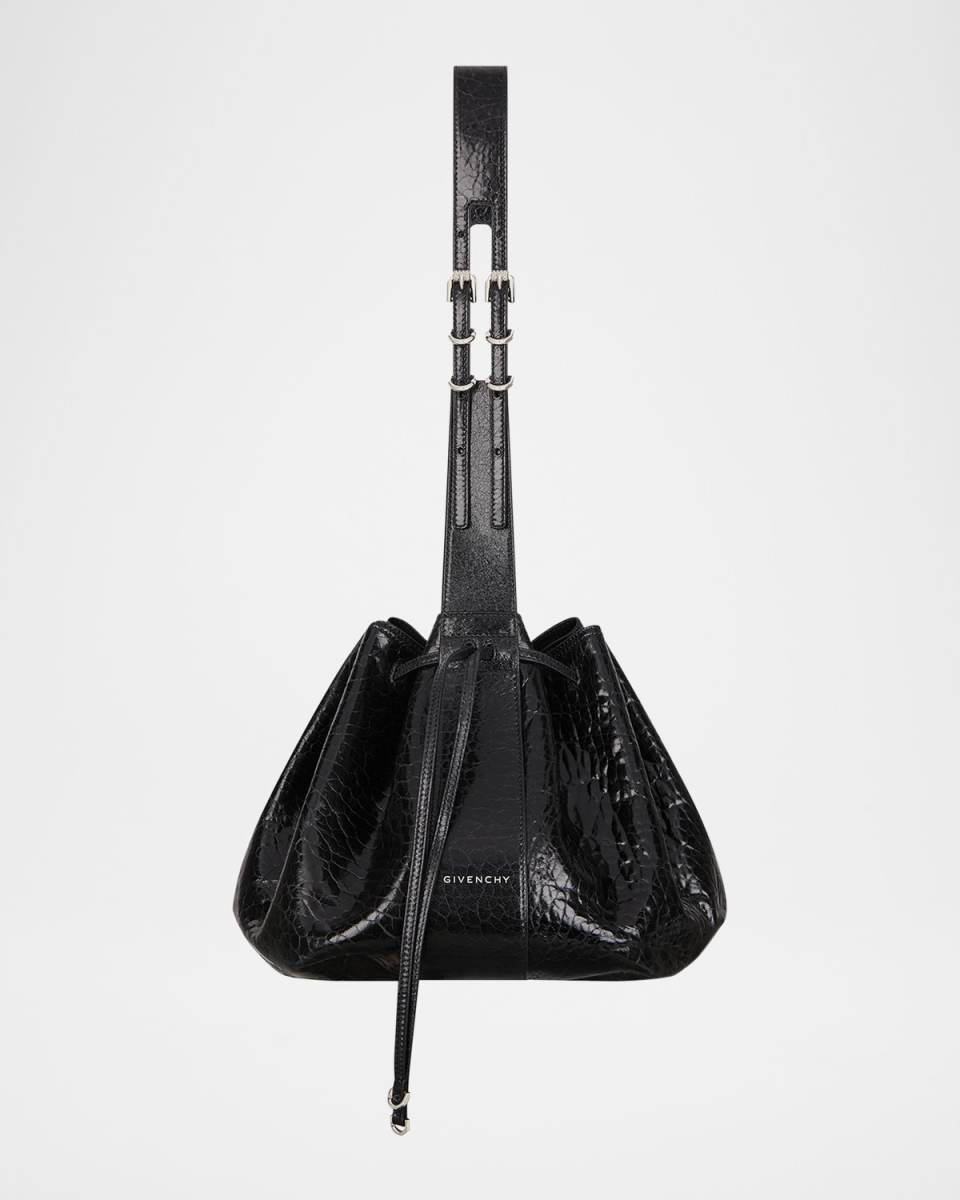 Pumpkin Medium Shoulder Bag in Embossed Leather
