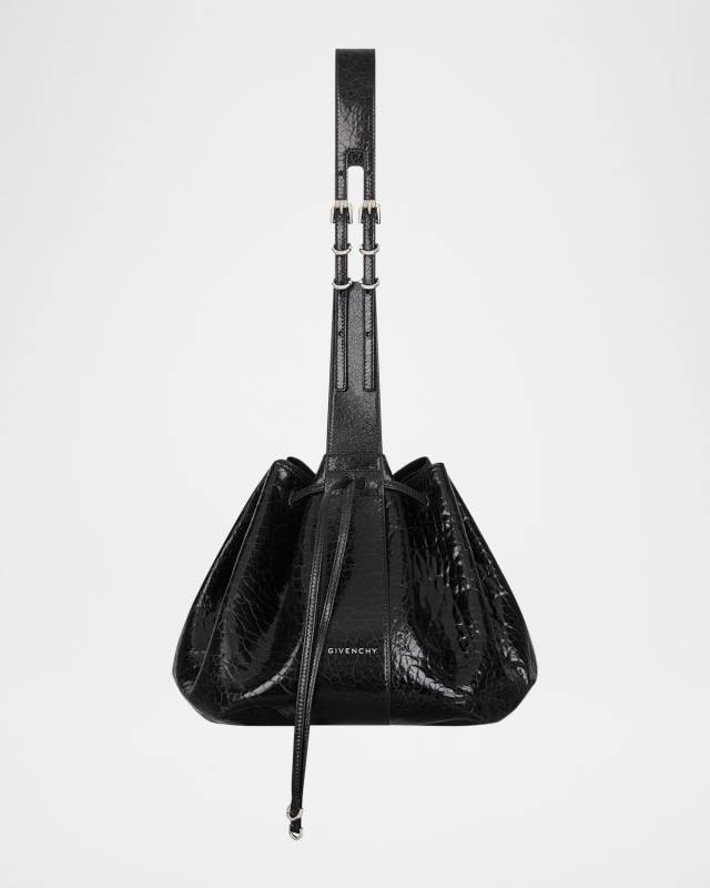 Pumpkin Medium Shoulder Bag in Embossed Leather