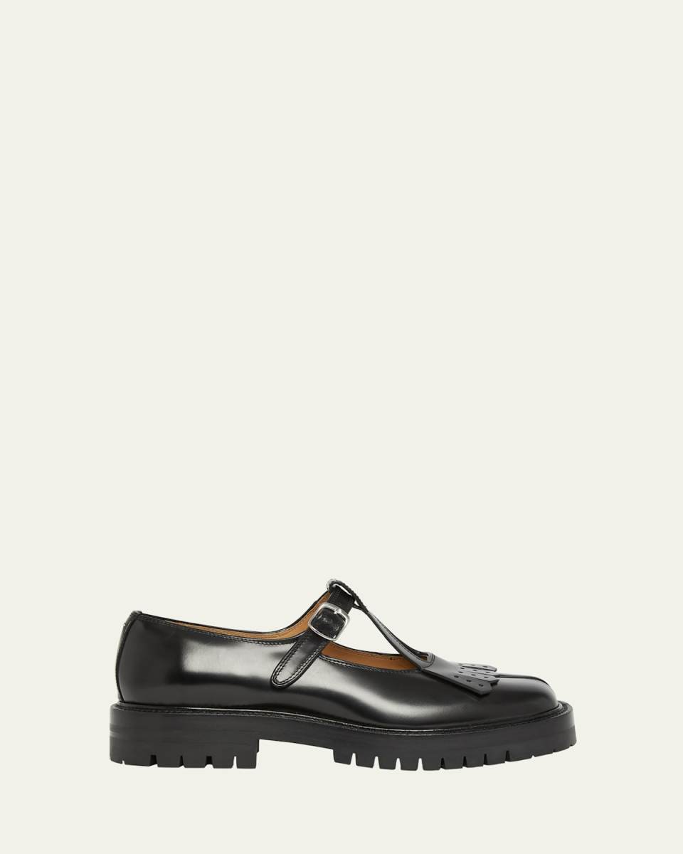 Tabi Split-Toe Leather Mary Jane Shoes