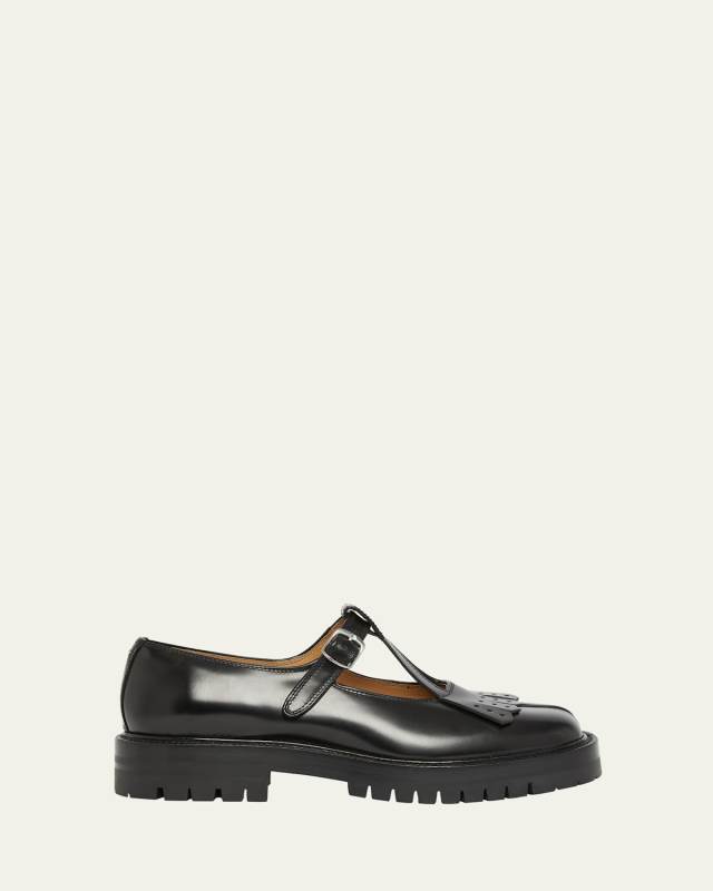 Tabi Split-Toe Leather Mary Jane Shoes