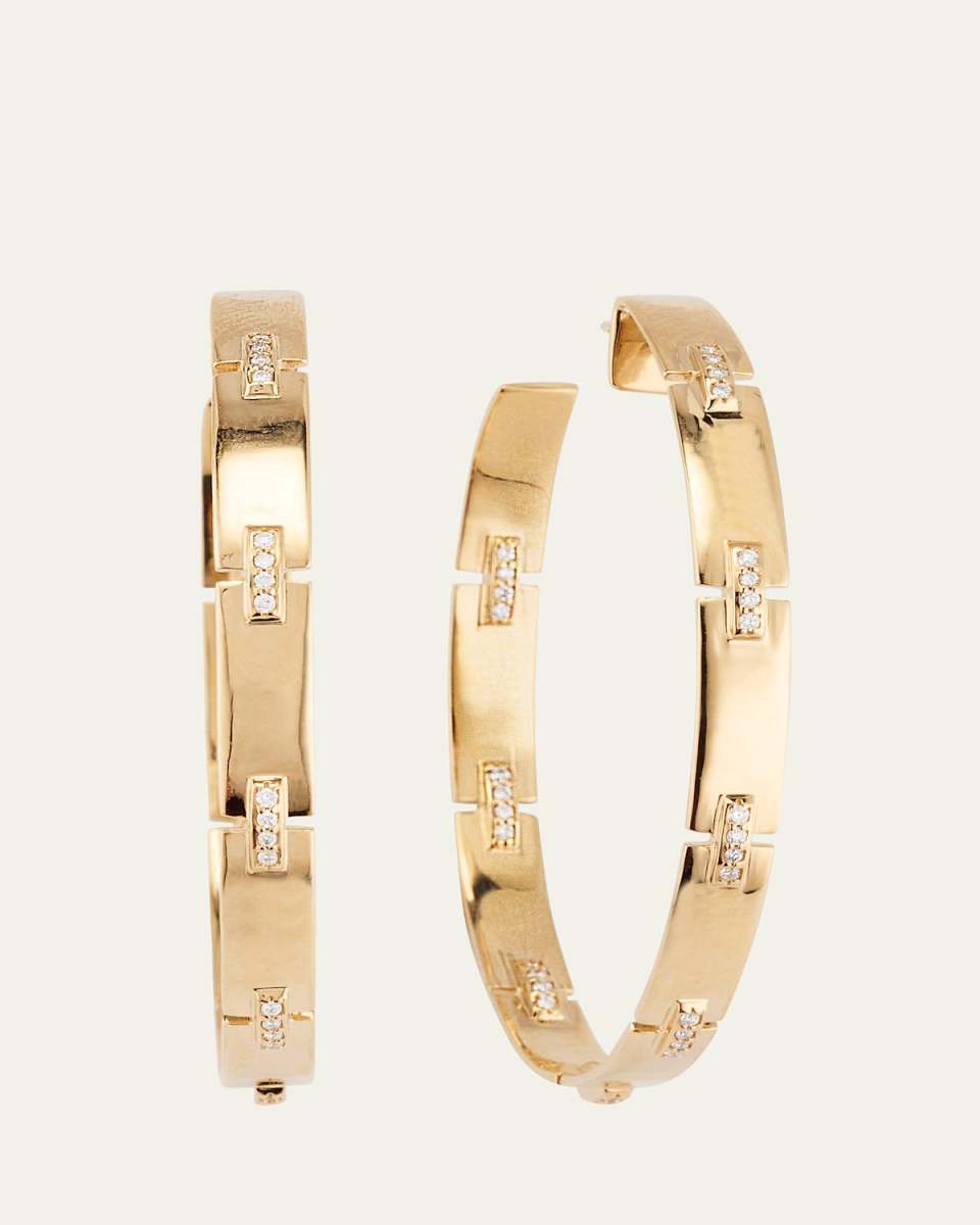 Vanity 14k Tag Link Hoop Earrings