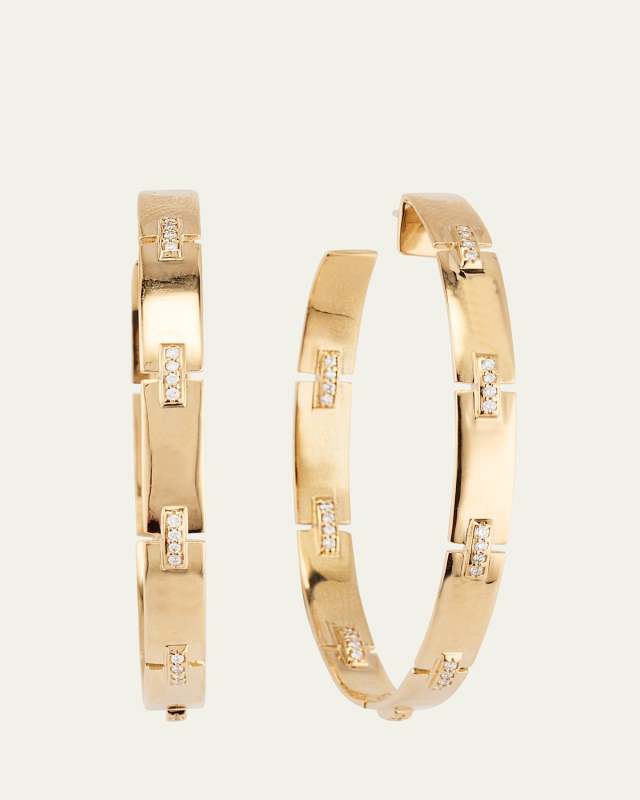 Vanity 14k Tag Link Hoop Earrings