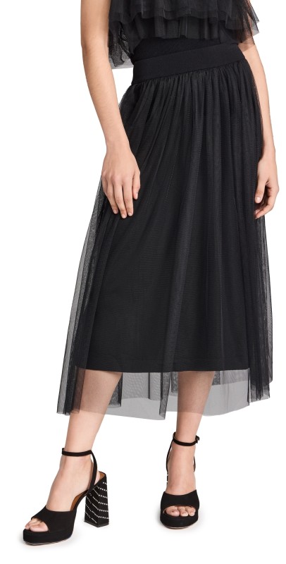 Autumn Cashmere Gatheredkirt with Tulle Black