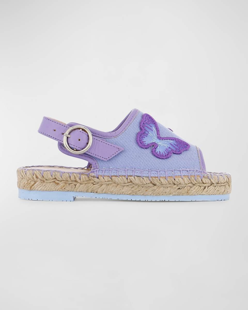 Girl's Butterfly Embroidered Espadrille Sandals, Baby/Toddler/Kids