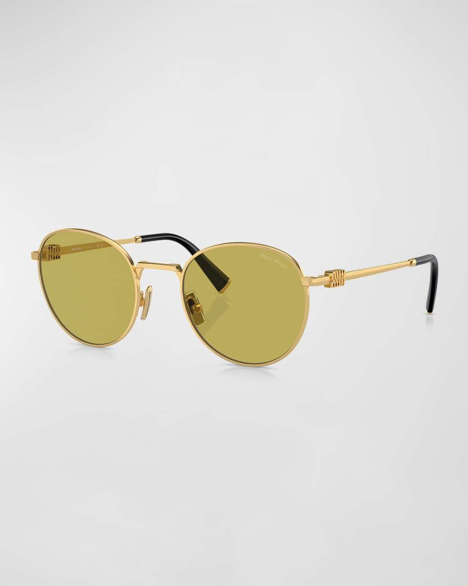 Logo Metal Round Sunglasses