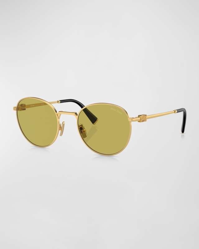 Logo Metal Round Sunglasses